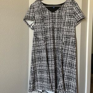 Black and White A-Line Work Dress